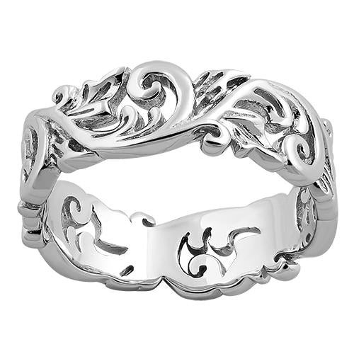 925 Sterling Silver Filigree Floral Ring