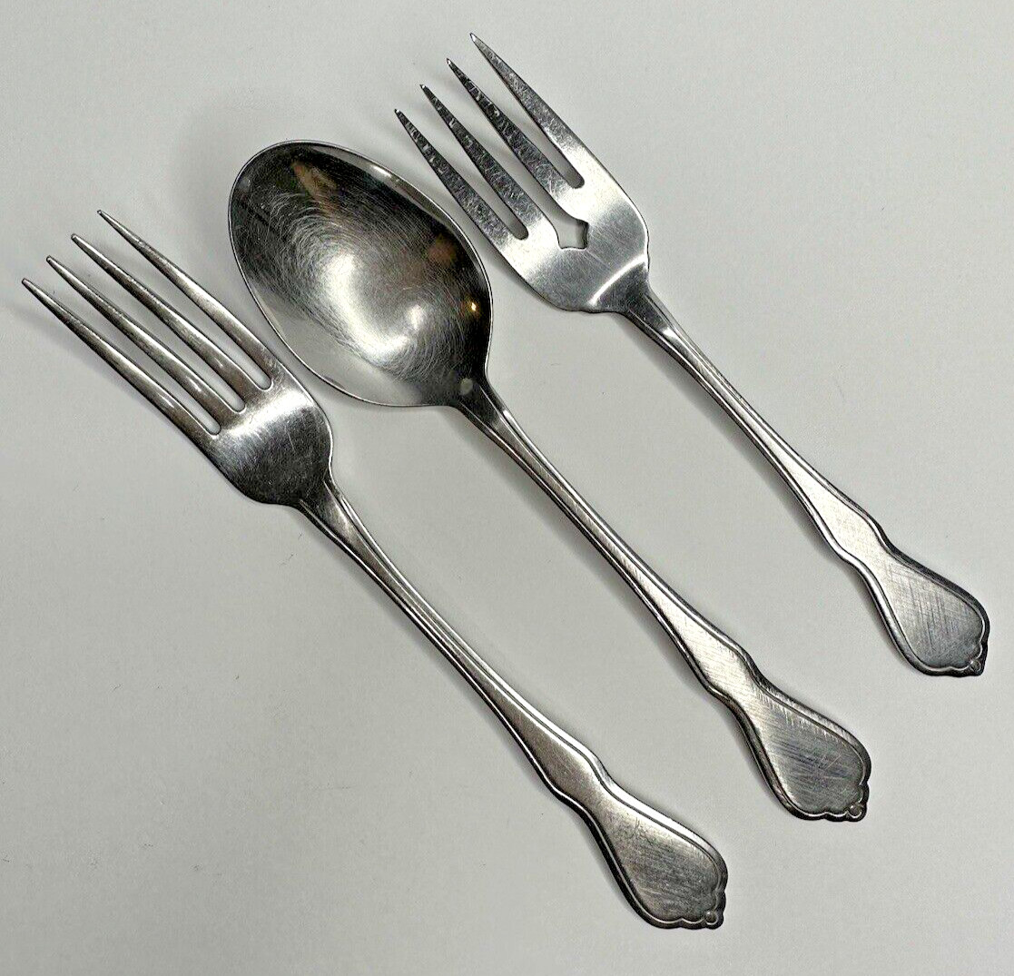 Oneida Trinity Stainless Flatware Replacement 3 Pc Fork Spoon Set Dinner Salad