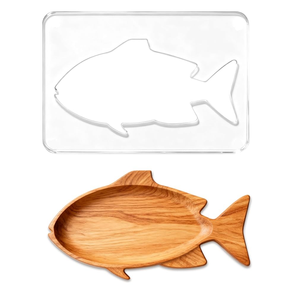 Fish Acrylic Router Template Woodworking Drawing Inlay Stencil 7.87x11.81 In