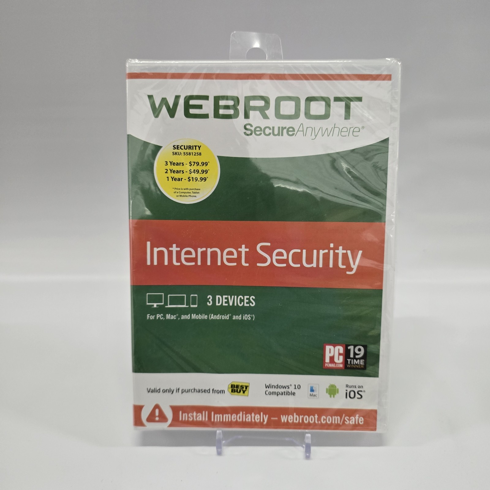 Webroot Secure Anywhere Antivirus Software Internet Security 3-Device New Sealed