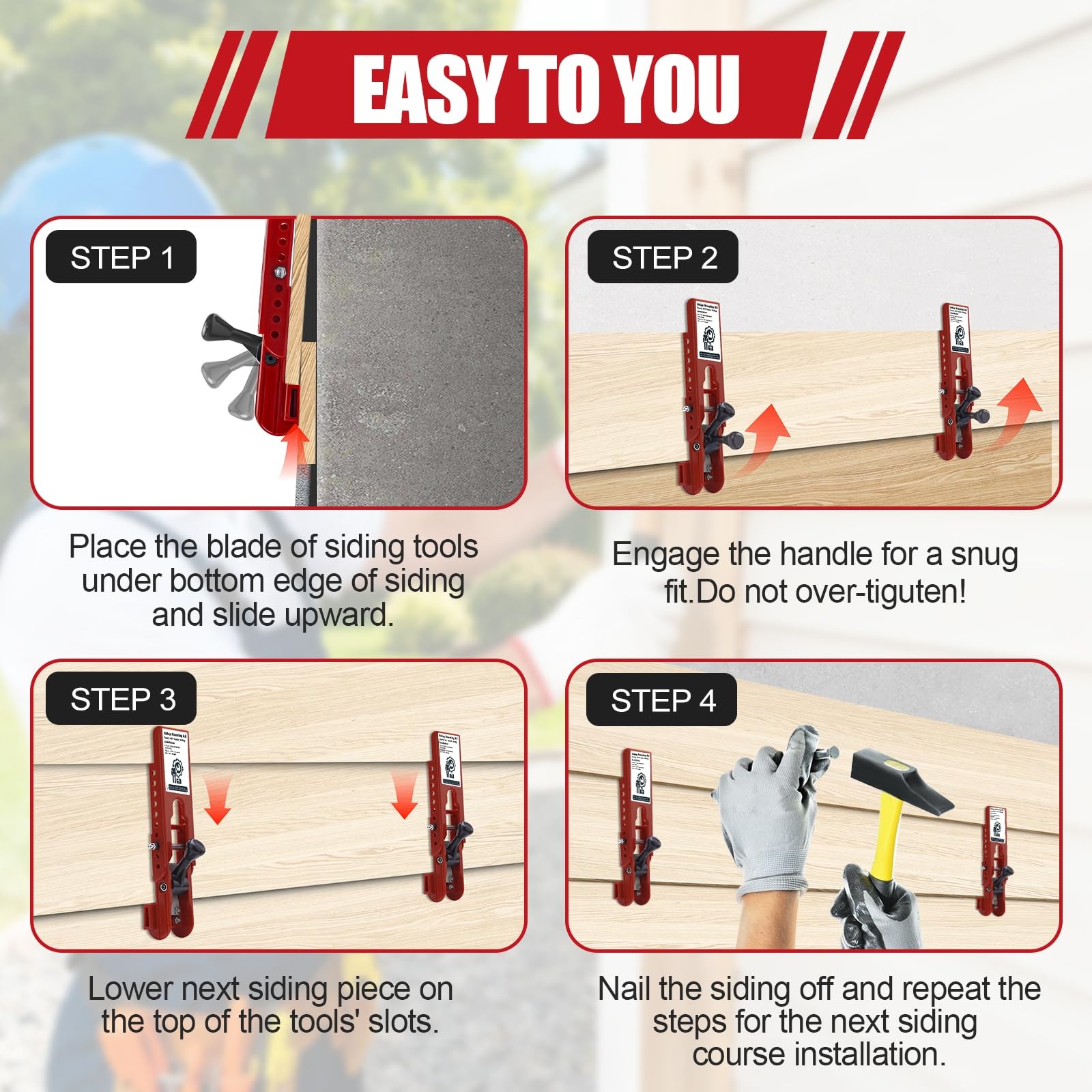 Siding Installation Tools, Mounting Kit, Compatible 5/16-inch, Red