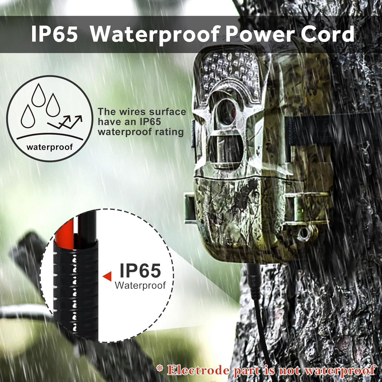 Durable Chew-Resistant Power Cable for Trail Cameras, Compatible with Tactacam R