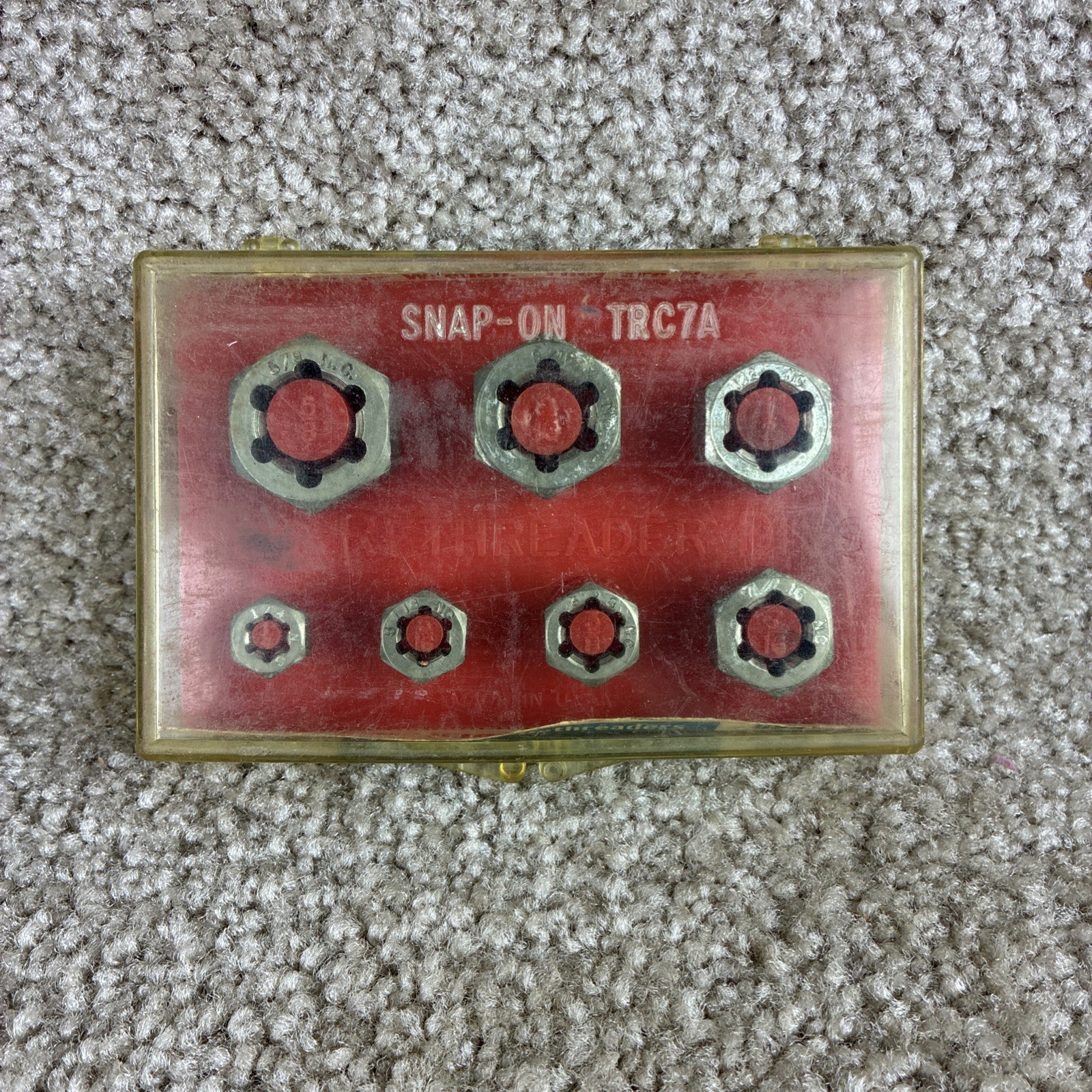 Snap-On TRC7A Rethreader Dies 7Pcs. Original Case Good Condition