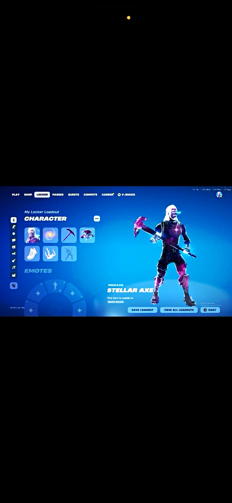 Fortnite Battle Royale Stellar Axe Pickaxe In-Game Cosmetic Item