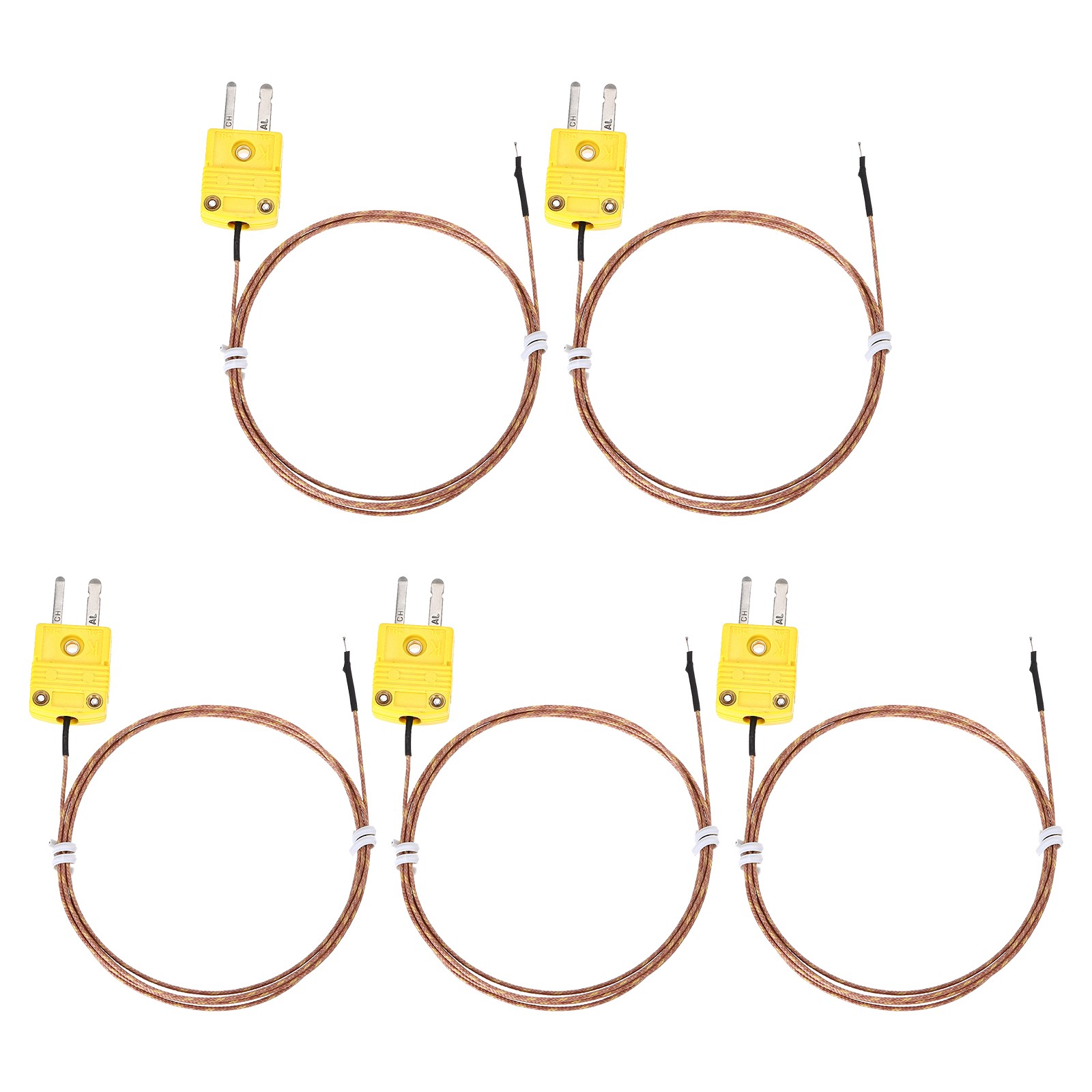 5pcs K Type Thermocouple, -50C~482C(-58F~899.6F) 0.255mm OD 1 Meter Long