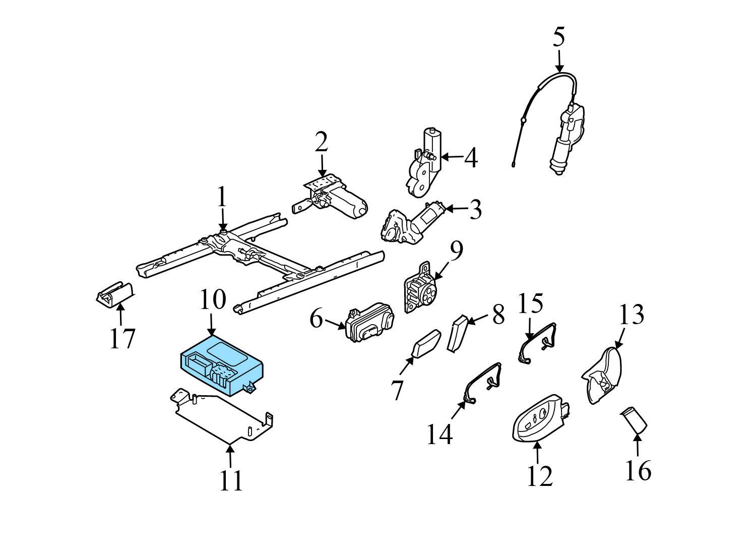 2009-2010 AUDI Q7 - Front SEAT Memory Control Module 4F0959760C