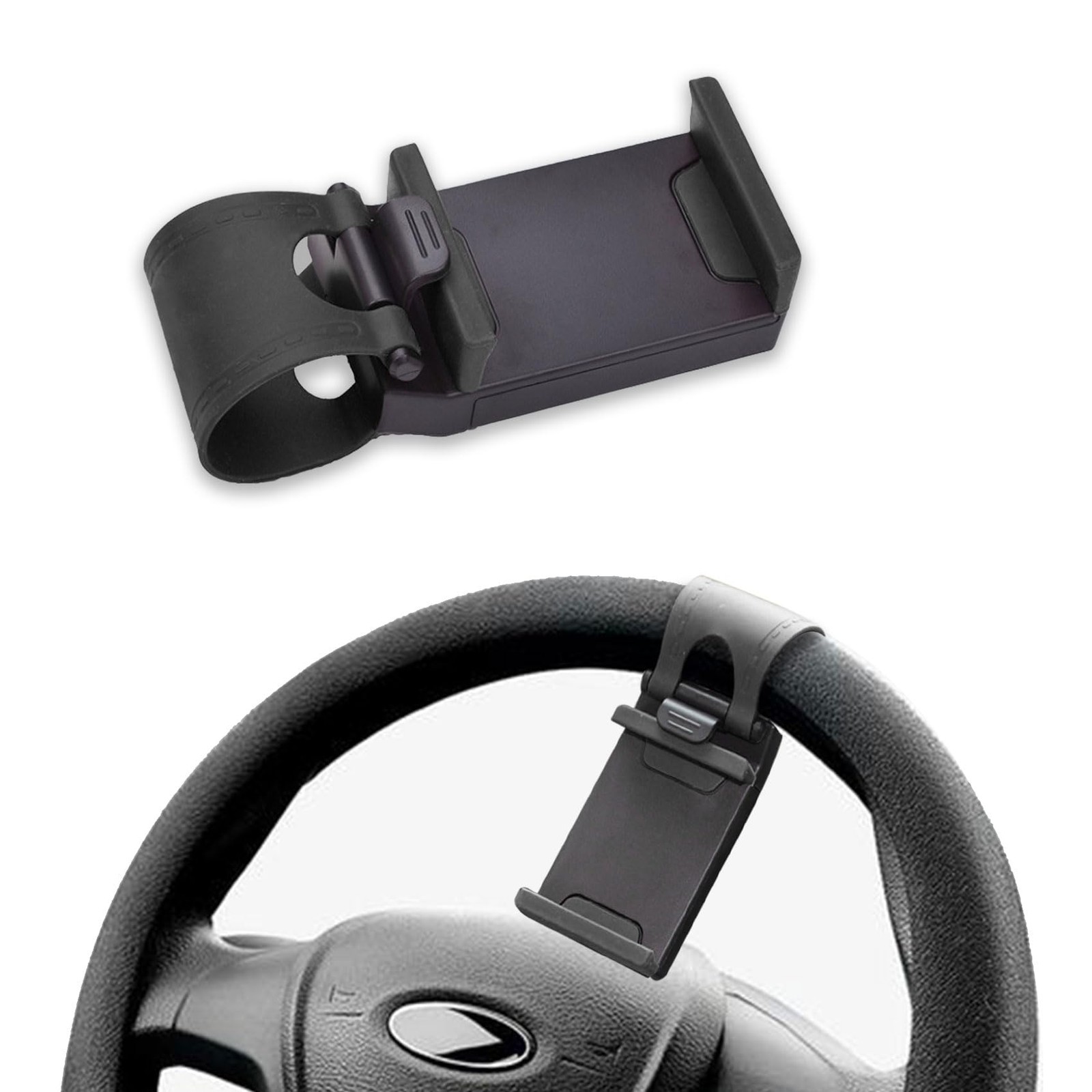Car Steering Wheel Phone Mount, Steering Wheel Smartphone Mount, Portable Ste...