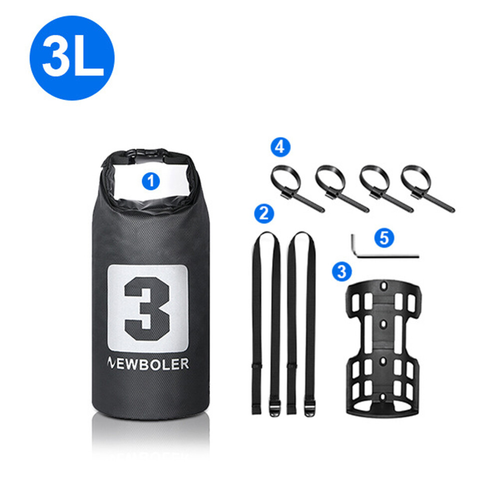 NEWBOLER 3L Bike Fork Bag Set Waterproof Roll Top Dry Bag Bike Fork Bag Z6K7