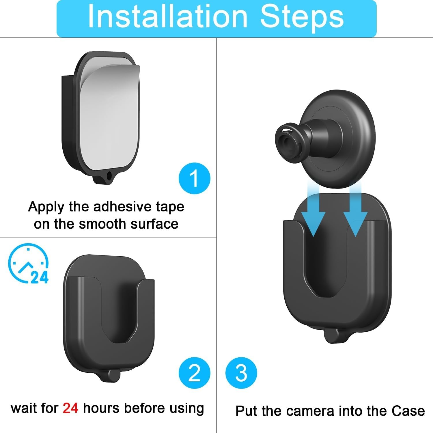 3-Pack Adhesive Brackets for Blink Mini & 4th Gen, 360° Adjustability