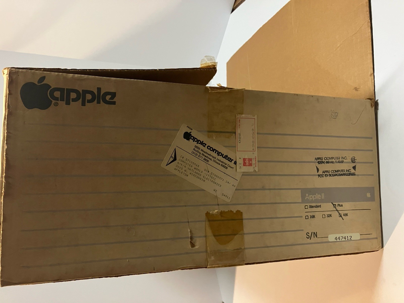 Vintage Apple II Plus A2S1048 Computer Only With Original Box No Extras!