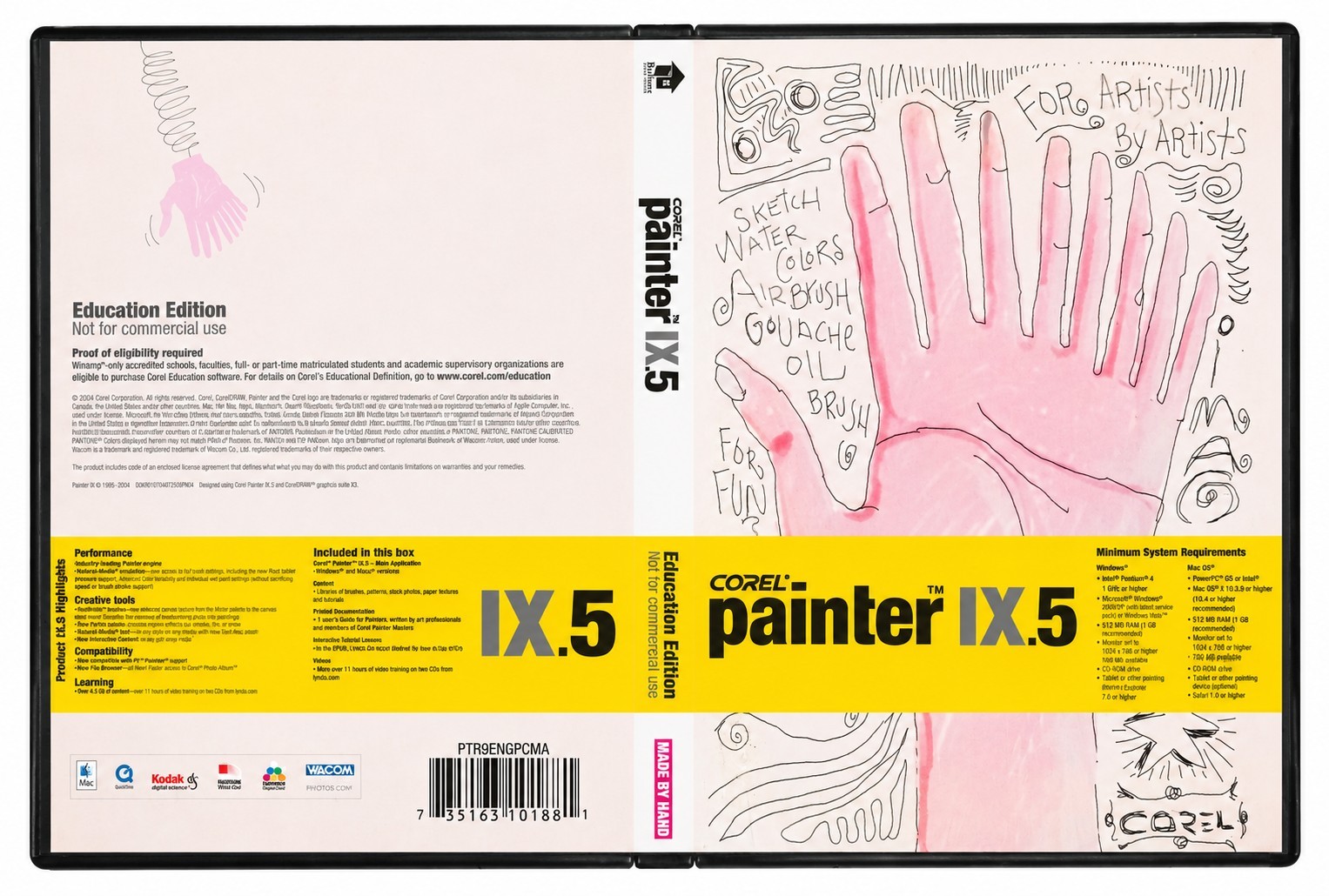 Corel Painter IX.5 Education Edition for Mac & Windows CD w/ Case & Manuals