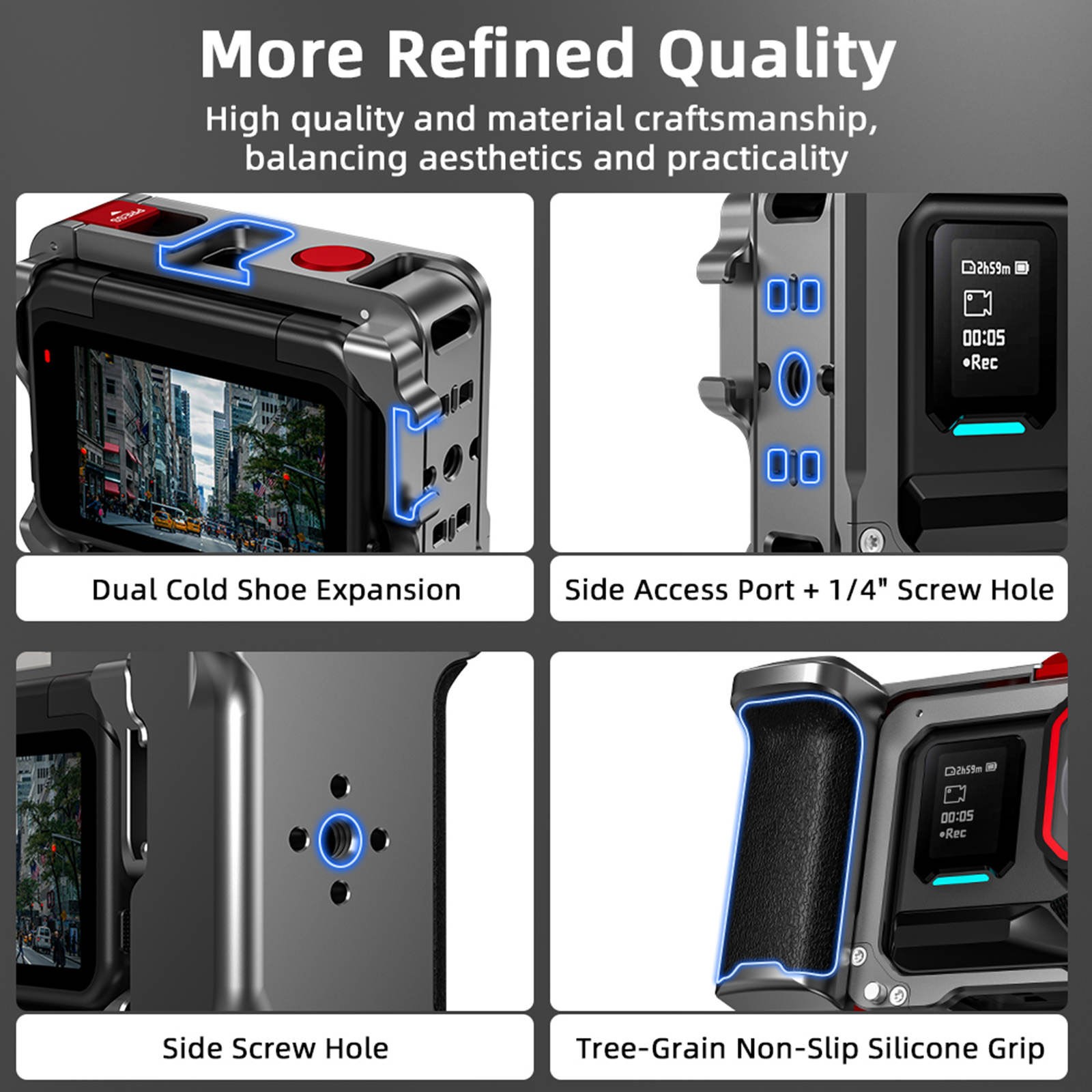 For Insta360 Ace Pro 2 Camera Aluminum Handheld Case Cover Durable Material