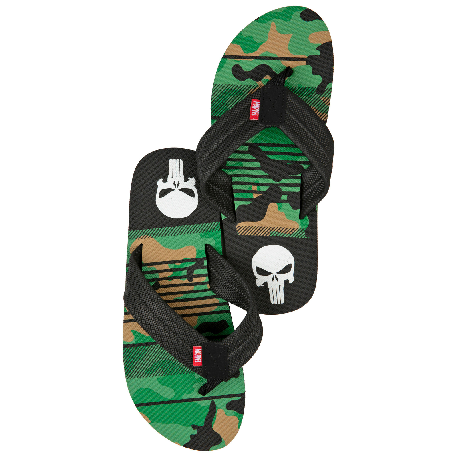 The Punisher Marvel Camo Flip Flop Sandals Multi-Color