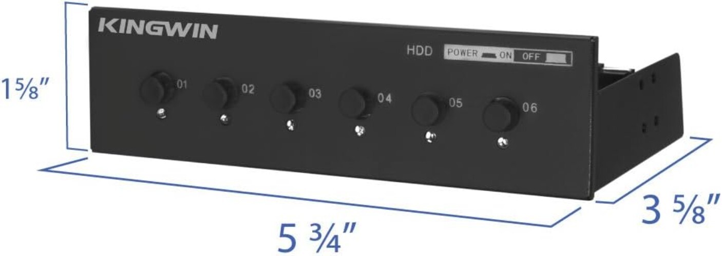 SATA HDD Power Switch Module - Control Up to 6 Drives with Blue LED Status