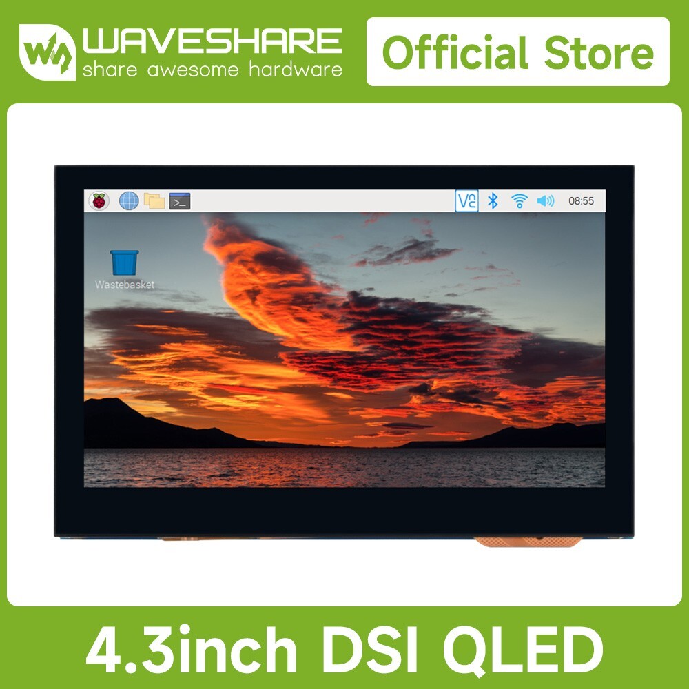 Waveshare 4.3inch QLED Raspberry Pi Display DSI 800×480 Integrated Structure