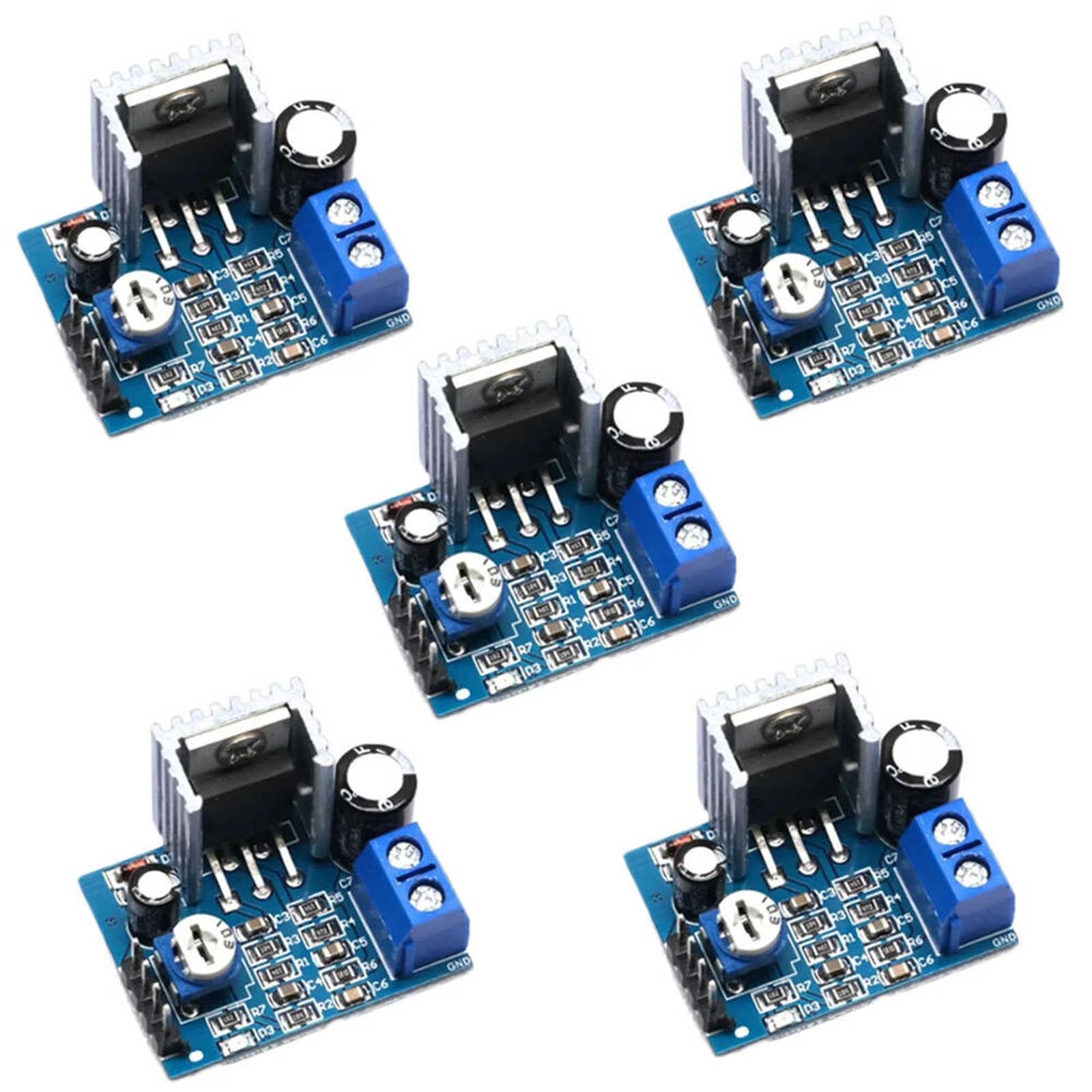 5Pcs 18W Mono Power Amplifier Board Module 6-12V with Volume Control Feature