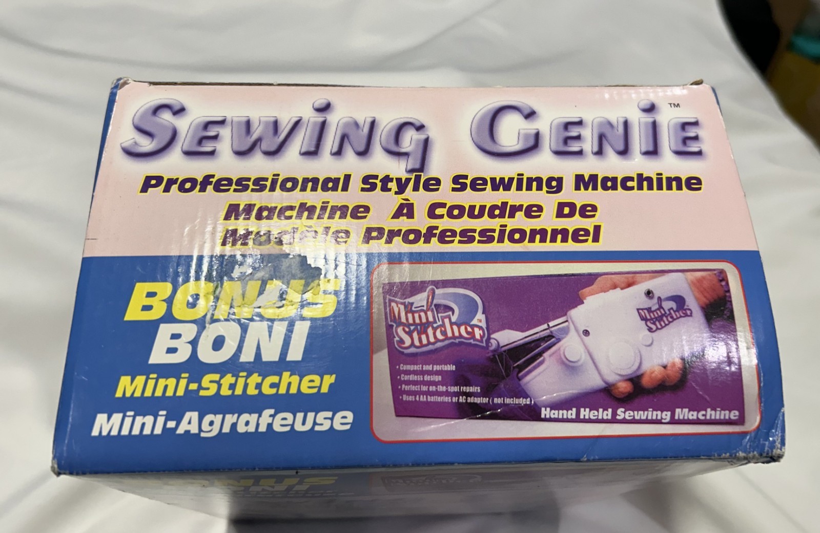 Sewing Genie Sewing Machine NIB 2003 + Bonus Mini-Stitcher + VHS *Pristine Cond*