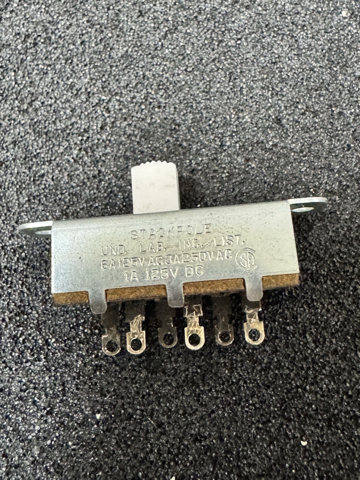 3 ea Stackpole DPDT Slide Switch Circuitry 6A 125V Tarnished leads