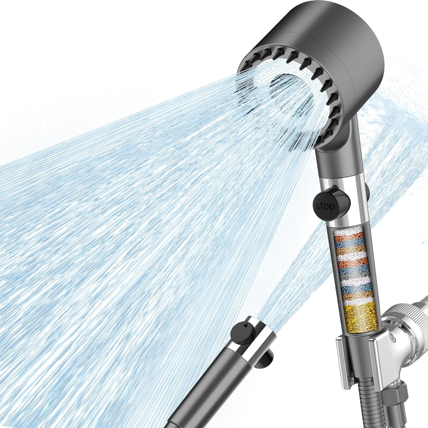High-Pressure Filtered Shower Head with Handheld & 3 Spray Settings
