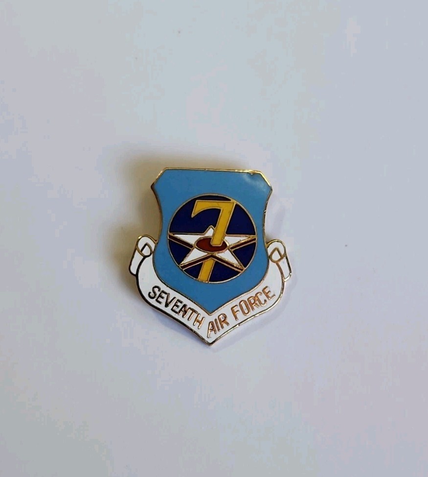 USAF Seventh Air Force Unit Crest Insignia Pin United States Air Force