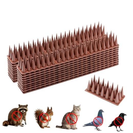 Bird Spikes Pack Pigeon Cat Squirrel Raccoon Animal Deterrent Spikes 20 Brown