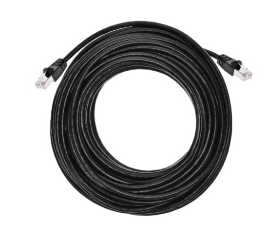 Monoprice Cat6A 50ft Black Ethernet Patch Cable, Double Shielded (S/FTP), 26AWG