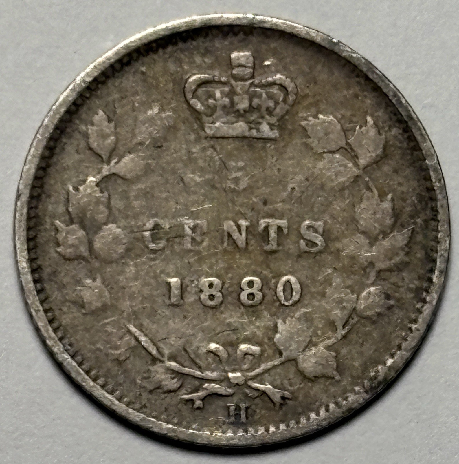 🇨🇦 1880-H Canada 5 Cents Silver — Circulated