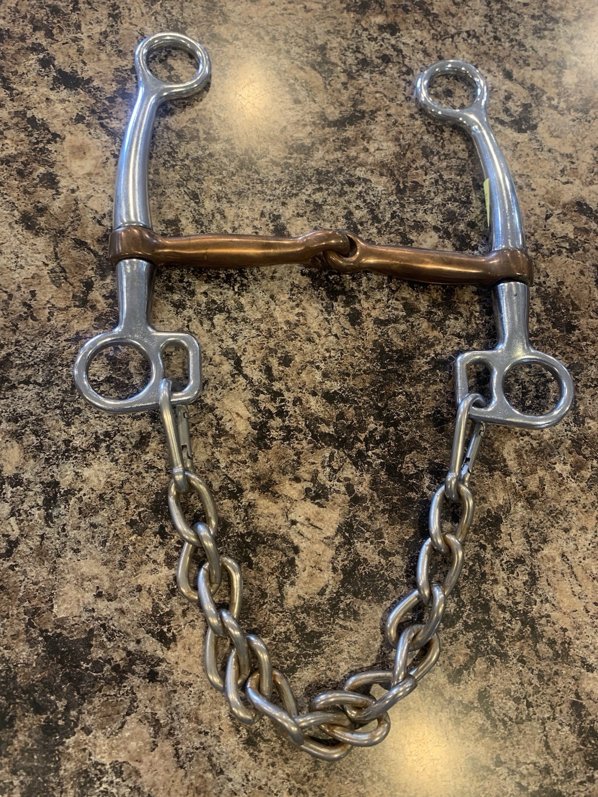 Horse Bit Single Joint Copper Bit And Chain 5.75”
