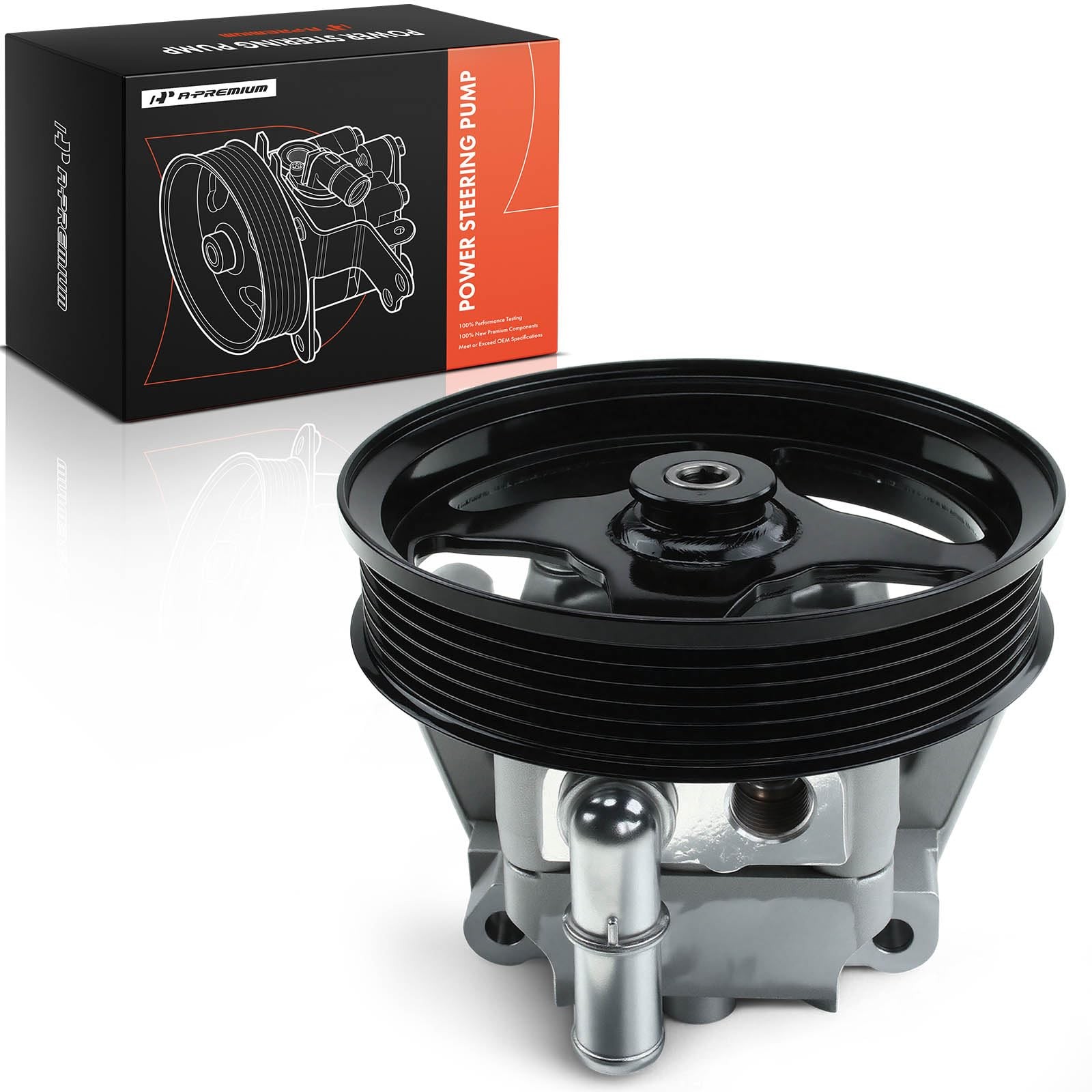 A-Premium Power Steering Pump, with Pulley, Compatible with Ford Thunderbird 200