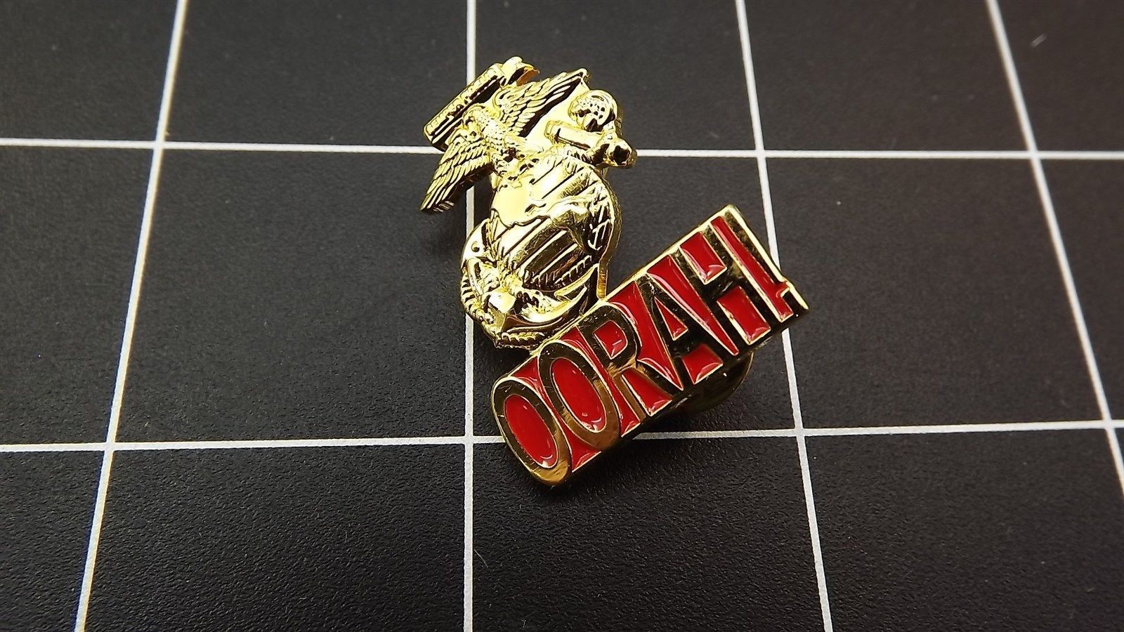 Lapel Pin "USMC OORAH!" ENAMELED LIFETIME GUARANTEE MARINE CORPS EGA FREE SHIP
