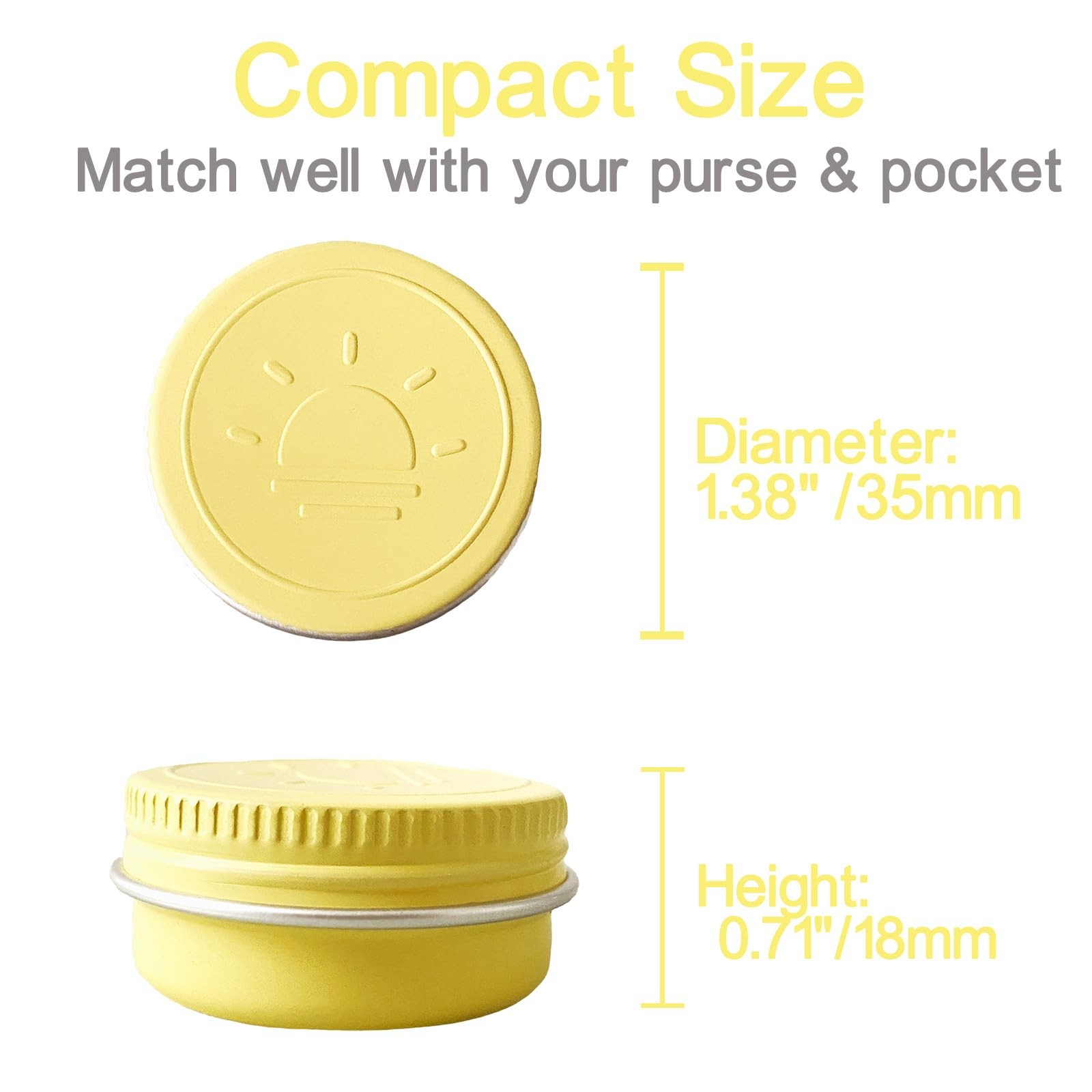 Extra Small Single Pill Box for Purse (3 Pack) Aluminum Screw Top Pill Container