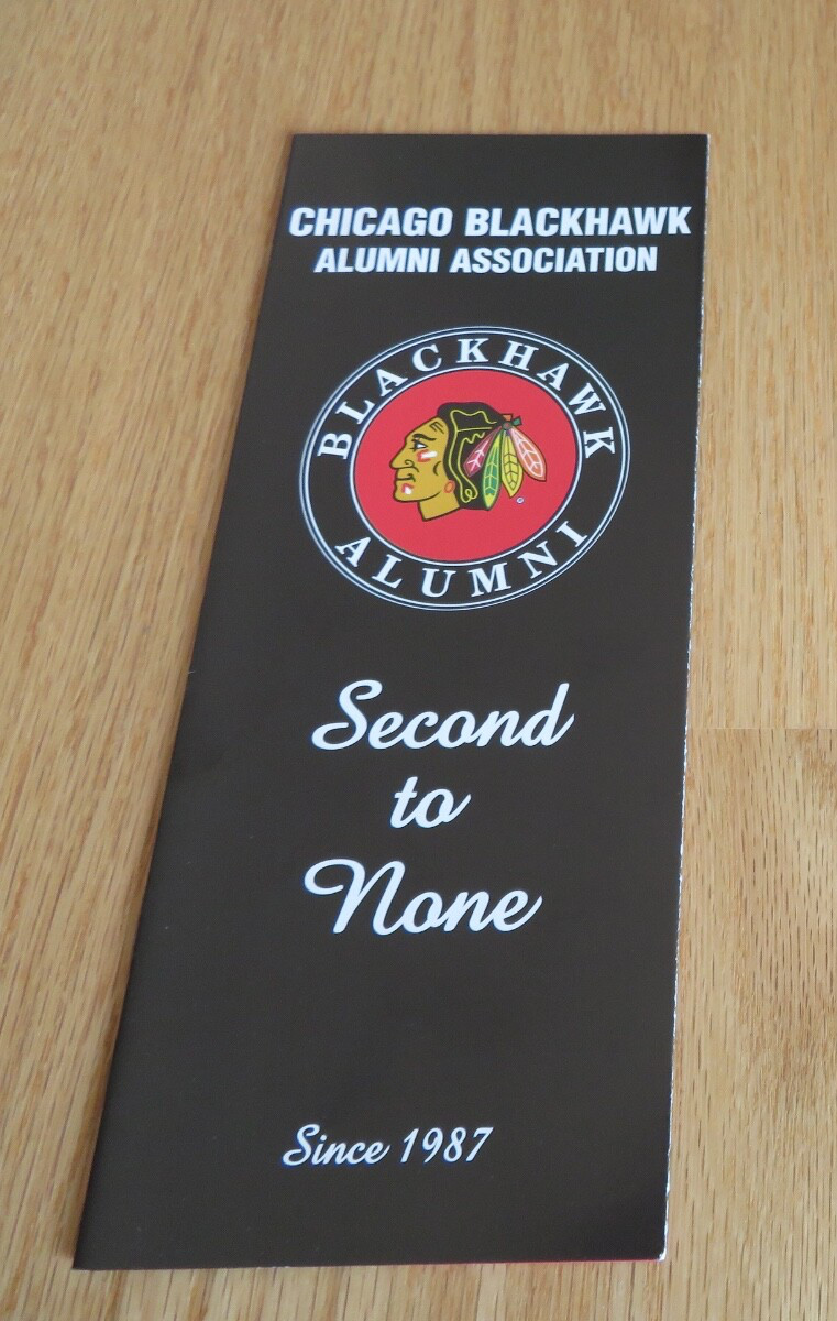 Vintage 2000 Chicago Blackhawk Alumni Association fold out brochure, two sided