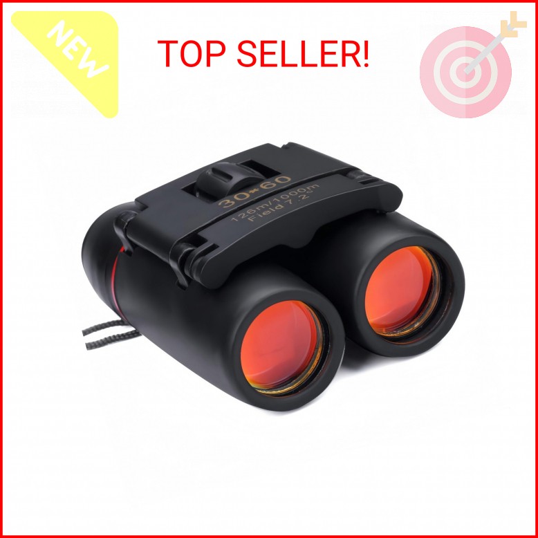 Portable Mini Binoculars,30x60 Zoom Wide View Angle Folding Binoculars Telescope