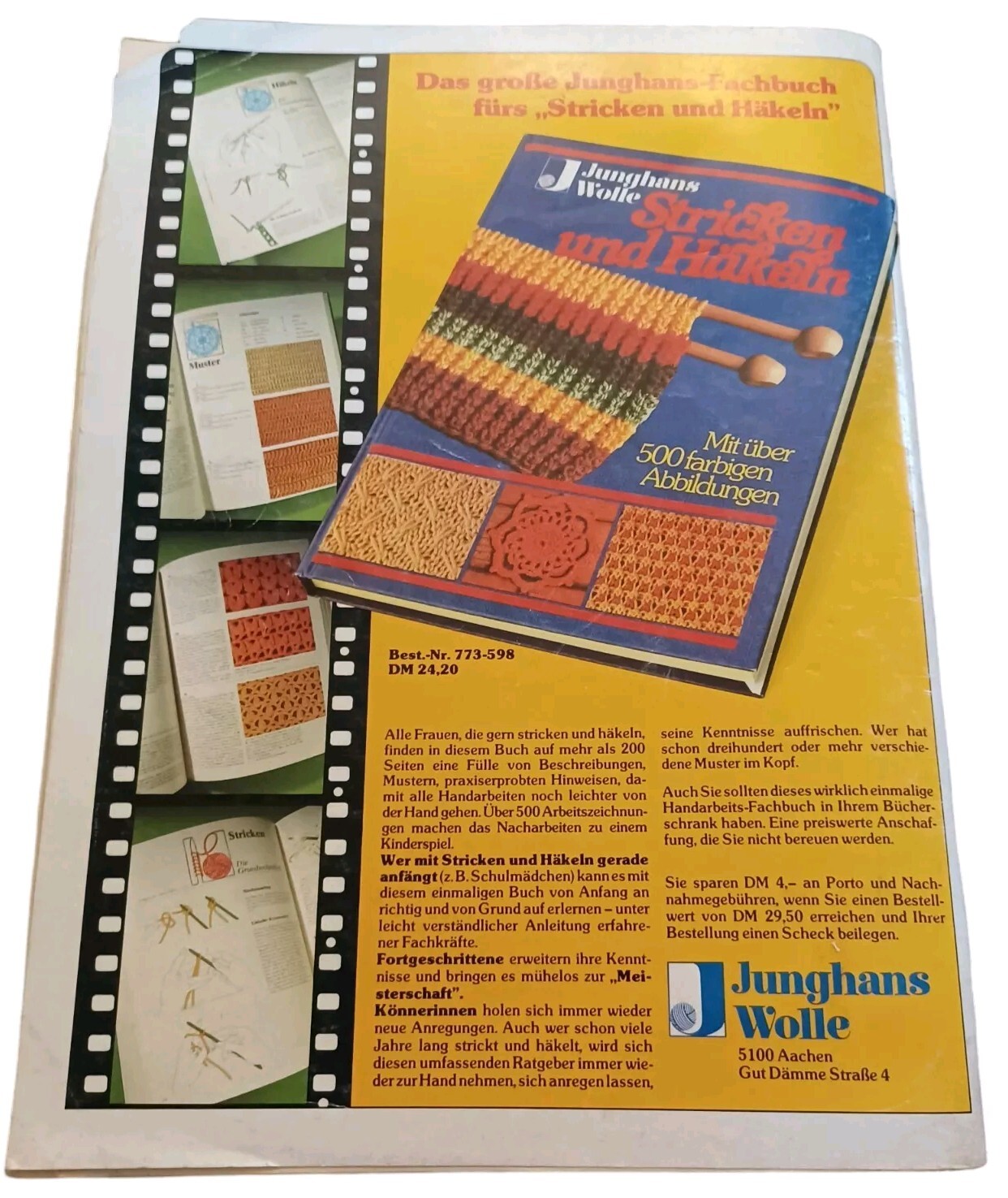 Junghaus Wolle Masche Knitting Crochet Instructions w Pattern Drawings 1981