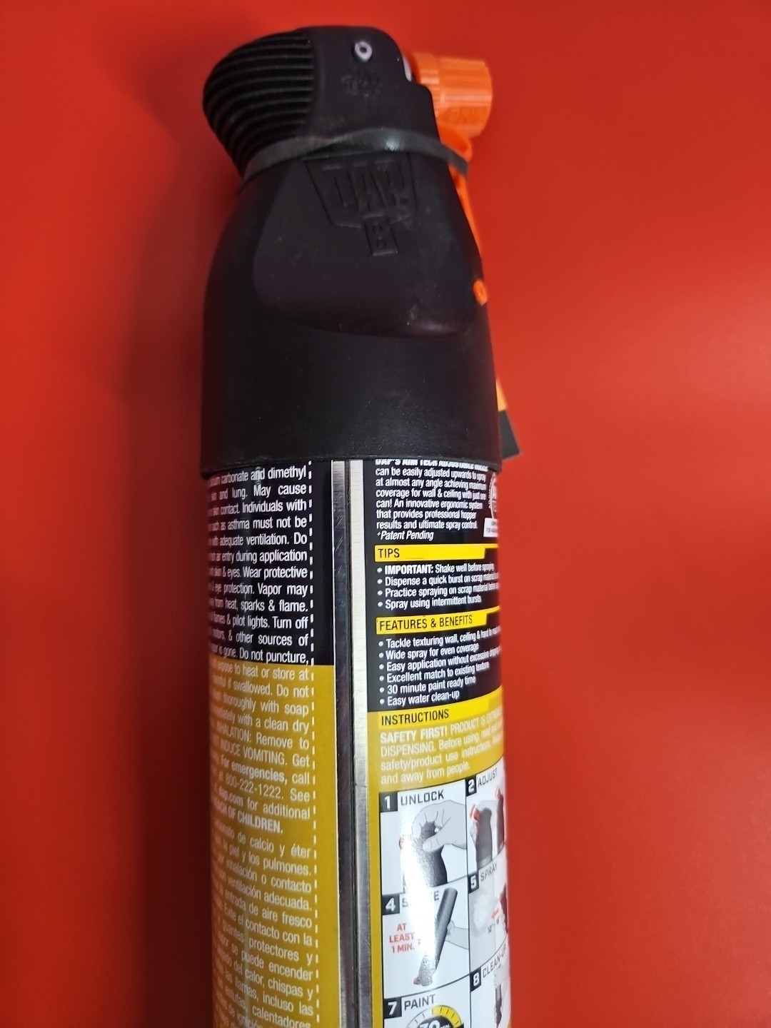 DAP Knockdown Water Based 2 in 1 Wall & Ceiling Texture Wide Spray - 25 Oz - NEW
