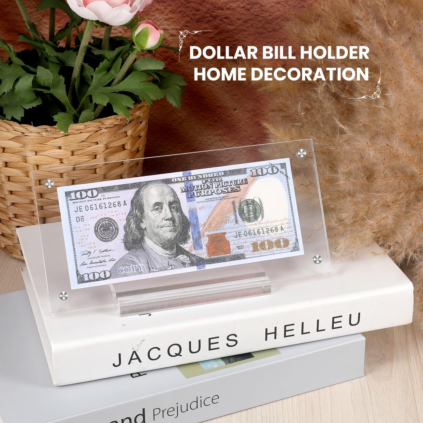 Dollar Bill Frame Display Acrylic Dollar Bill Holder