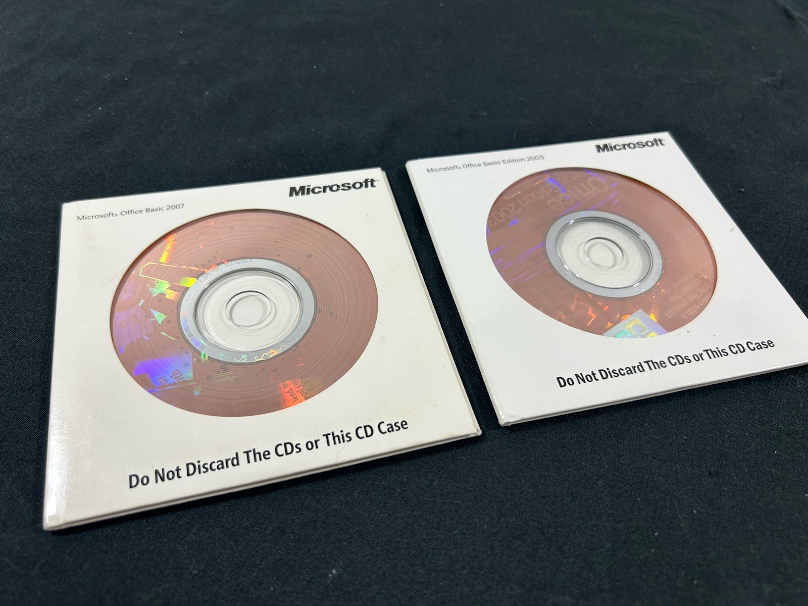 Microsoft Office 2003 & 2007 Basic Edition w/ Product Keys Lot Of 2