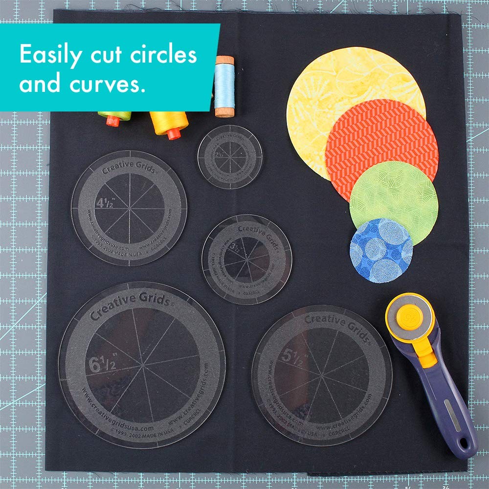 Creative Grids Quilt Ruler Circles Set - 5 Discs with Grips (CGRCRCL)