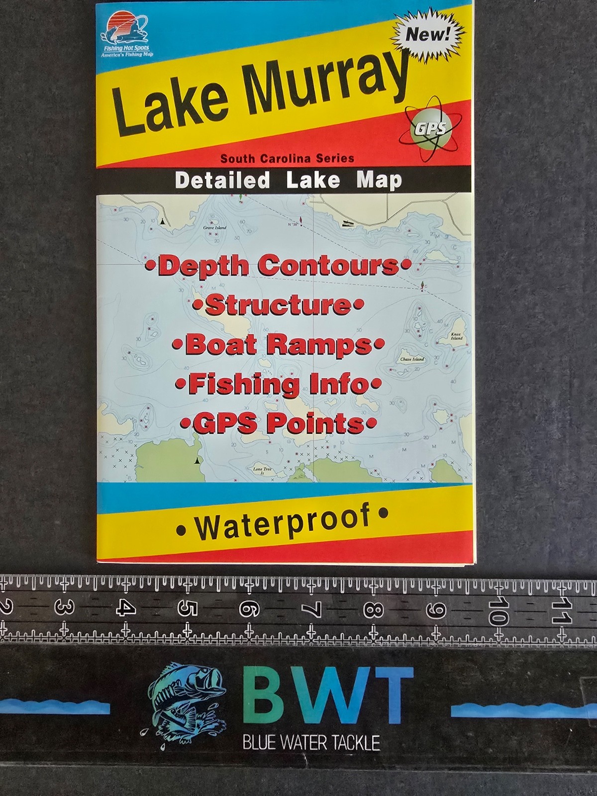 Lake Murray, SC - Lake Map *New* Fishing/Fishing House Decor