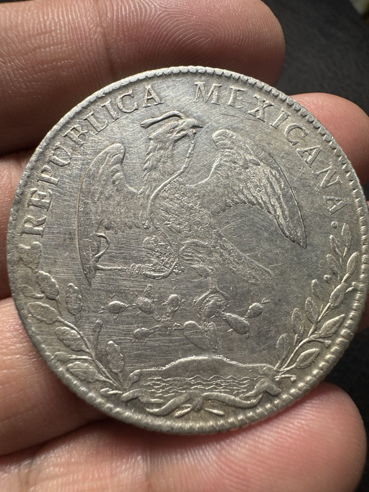 Double Die Error Coins 1886 CN AM 8 Reales Silver Coins Mexico_LDP.