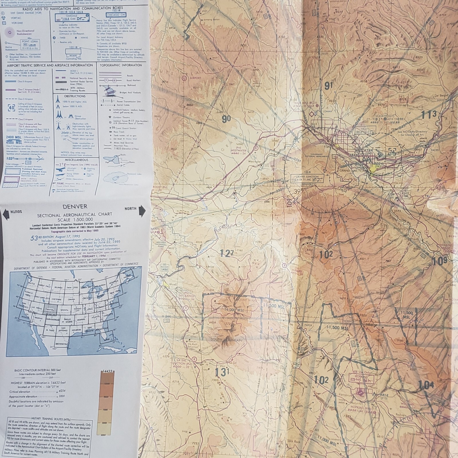 Aeronautical Chart Denver 1995