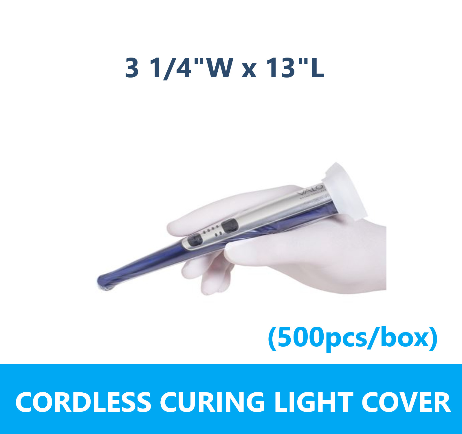 Dental Curing Light Cover Cordless CURING LIGHT Barrier 3 1/4"W x 13"L,  500/Bx