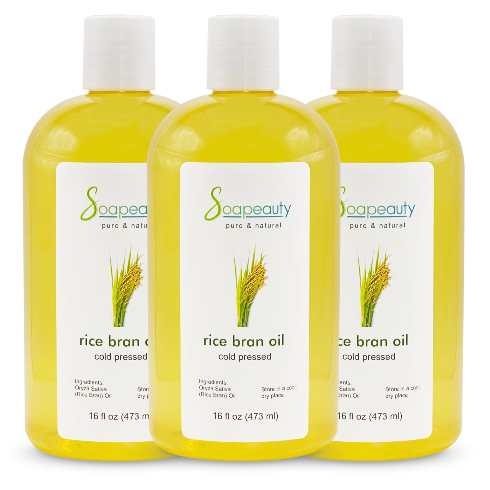 Rice Bran Oil Cold Pressed  100% Pure & Natural 4 fl oz to 16 fl oz by Soapeauty
