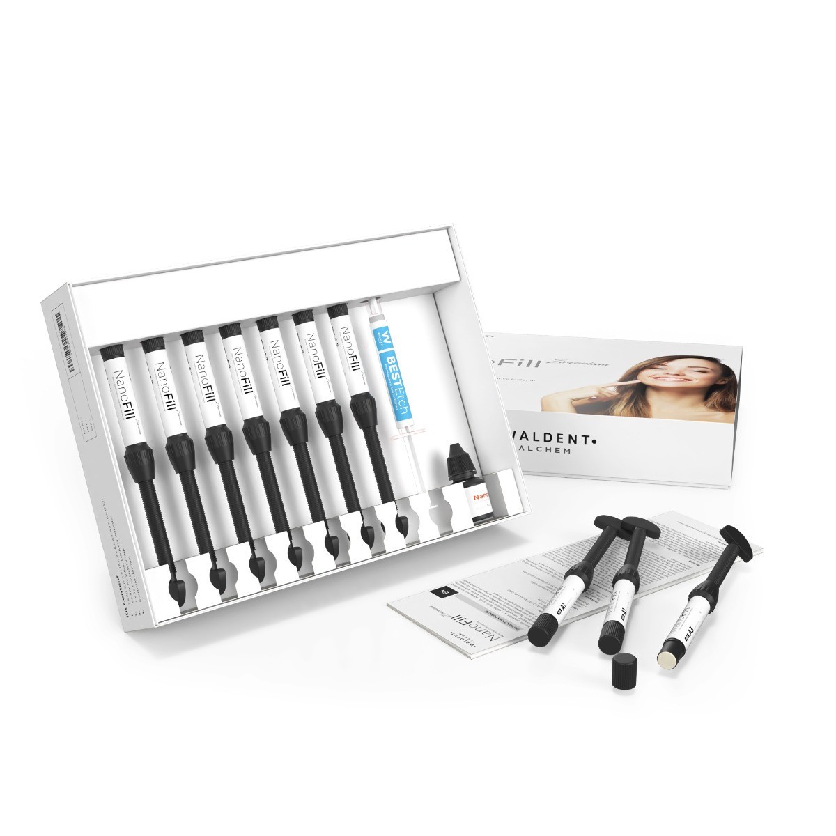 Economic Waldent NanoFill Light Cure Radiopaque Zirconium Composite Kit 7 x 4g