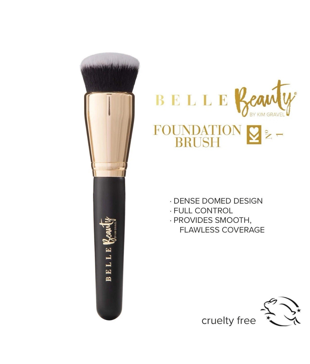 Belle Beauty Foundation Brush by Kim Gravel Lux #1 on QVC  DISCOUNTED SHIPPING