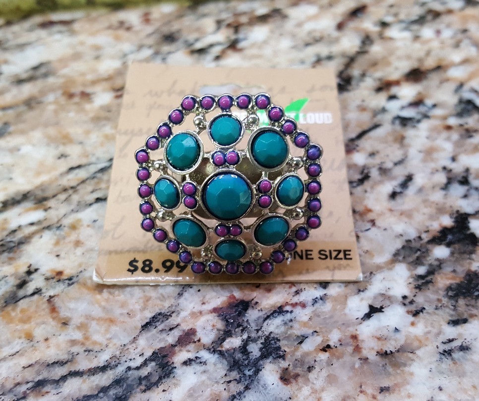 Fashion Ring Dream out Loud by Selena Gomez Teal & Purple One Size Fits All NEW