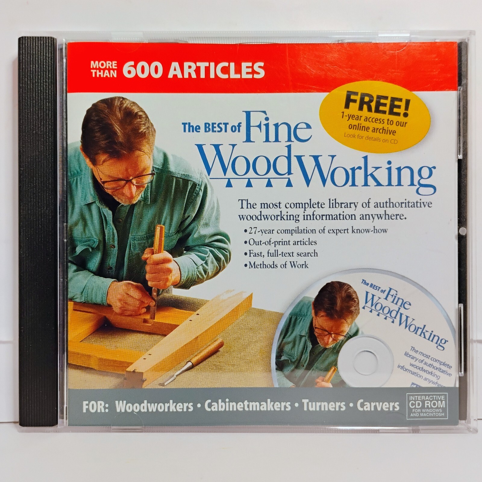 Best Of Fine Woodworking Over 600 Articles for PC MAC CD/DVD 2002 VTG