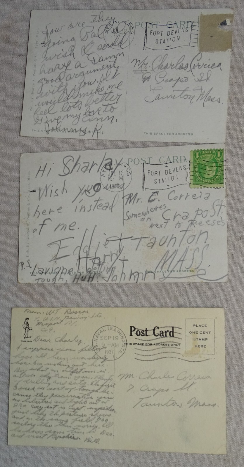 Camp Devens Postcards, 1917 Germany Blunders Book, 1919 John O'Sullivan Program