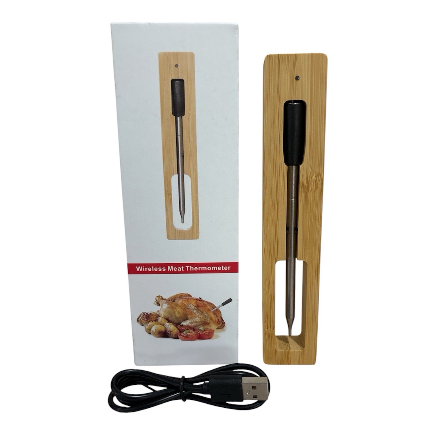 Wireless Bluetooth Meat Thermometer Rechargeable Smart BBQ Grill Oven Probe