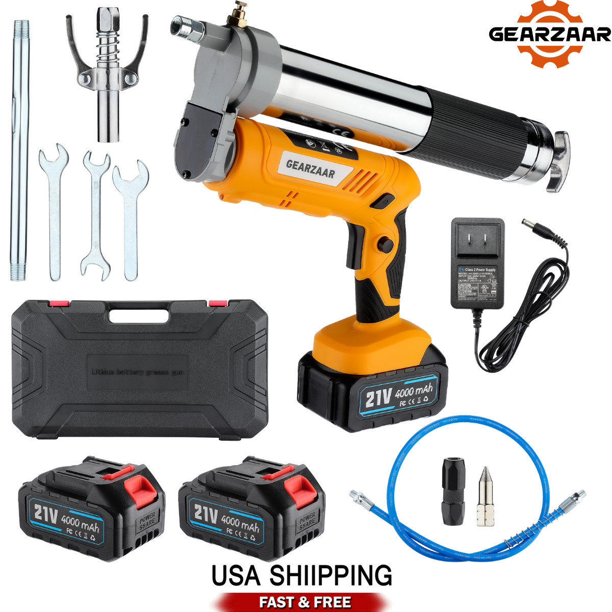 Electric Grease Gun 12,000 PSI Battery Operated Grease Gun & Battery & Charger
